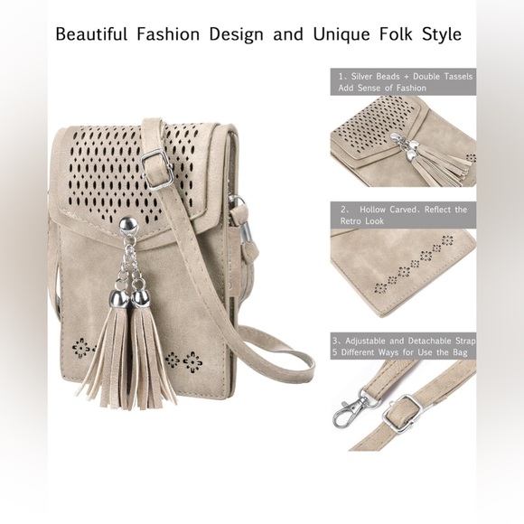 ♥️NEW♥️ Se Osto - Perforated Leather Clutch/Pouch Bag, - Picture 3 of 8